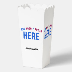 STYLISH MODERN CUSTOM WHITE VERIFIED BRAND POPCORN FAVOUR BOX