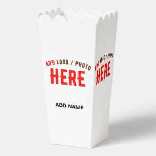 STYLISH MODERN CUSTOM WHITE VERIFIED BRAND POPCORN FAVOUR BOX