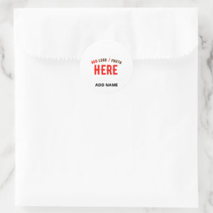 STYLISH MODERN CUSTOM WHITE VERIFIED BRANDED BAG CLASSIC ROUND STICKER