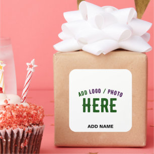 STYLISH MODERN CUSTOM WHITE VERIFIED BRANDED PARTY SQUARE STICKER