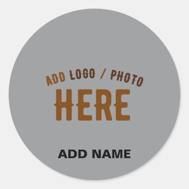 STYLISH MODERN CUSTOMIZABLE ASH VERIFIED BRANDED CLASSIC ROUND STICKER (Front)