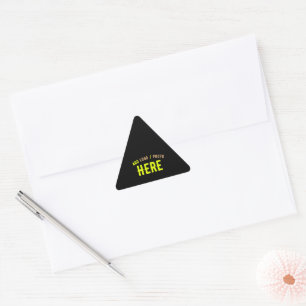 STYLISH MODERN CUSTOMIZABLE BLACK BRANDED ENVELOPE TRIANGLE STICKER