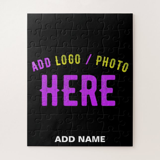 STYLISH MODERN CUSTOMIZABLE BLACK VERIFIED BRAND JIGSAW PUZZLE (Vertical)