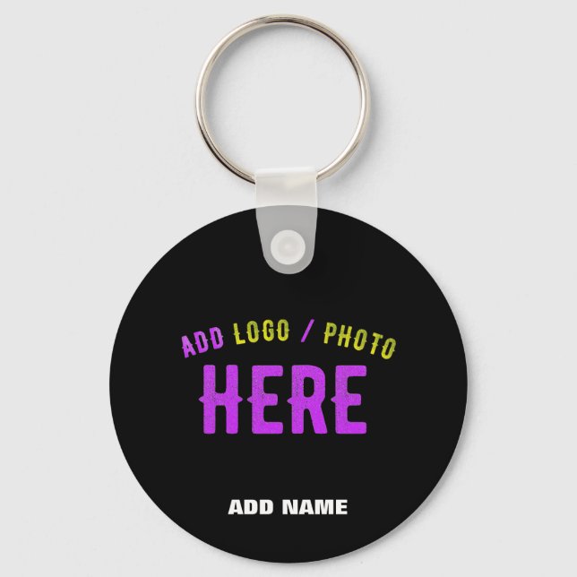 STYLISH MODERN CUSTOMIZABLE BLACK VERIFIED BRAND KEY RING (Front)