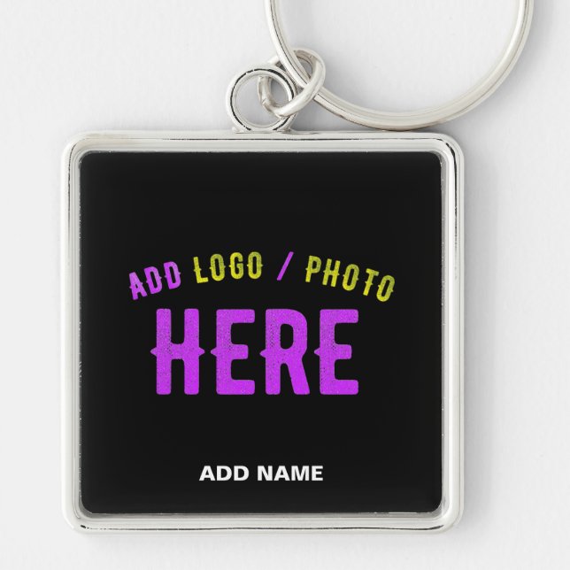 STYLISH MODERN CUSTOMIZABLE BLACK VERIFIED BRAND KEY RING (Front)
