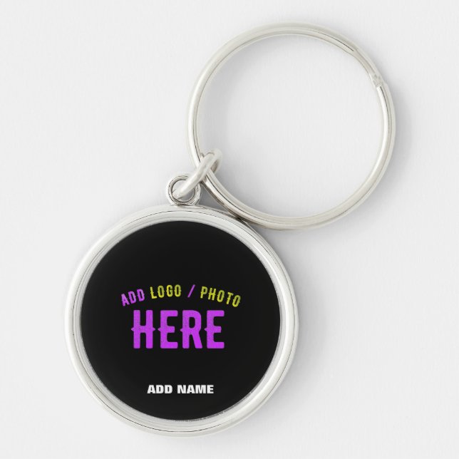 STYLISH MODERN CUSTOMIZABLE BLACK VERIFIED BRAND KEY RING (Front)