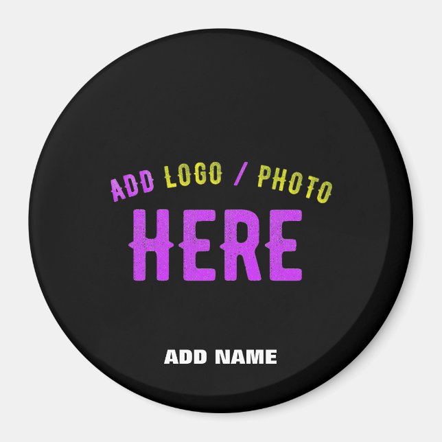 STYLISH MODERN CUSTOMIZABLE BLACK VERIFIED BRAND MAGNET (Front)