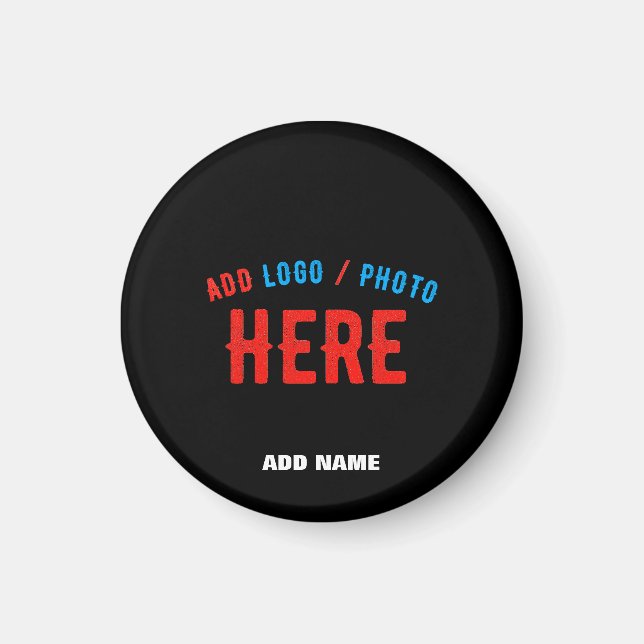 STYLISH MODERN CUSTOMIZABLE BLACK VERIFIED BRAND MAGNET (Front)