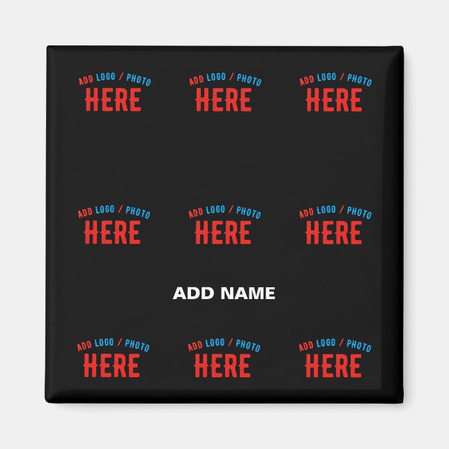 STYLISH MODERN CUSTOMIZABLE BLACK VERIFIED BRAND MAGNET (Front)