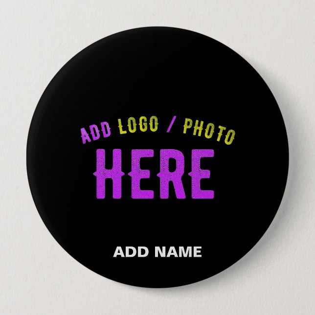 STYLISH MODERN CUSTOMIZABLE BLACK VERIFIED BRANDED 10 CM ROUND BADGE (Front)