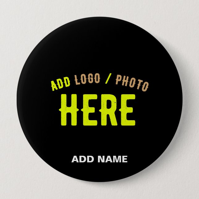 STYLISH MODERN CUSTOMIZABLE BLACK VERIFIED BRANDED 10 CM ROUND BADGE (Front)