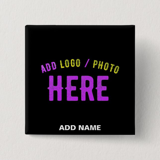 STYLISH MODERN CUSTOMIZABLE BLACK VERIFIED BRANDED 15 CM SQUARE BADGE (Front)