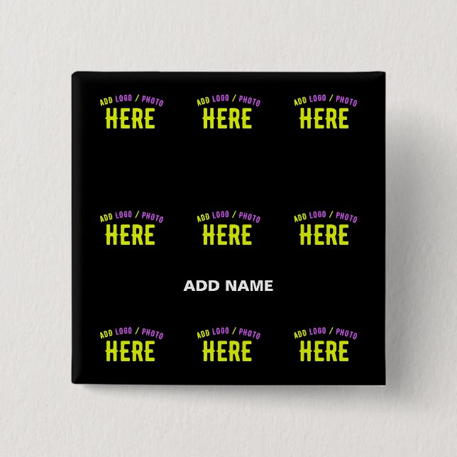 STYLISH MODERN CUSTOMIZABLE BLACK VERIFIED BRANDED 15 CM SQUARE BADGE (Front)