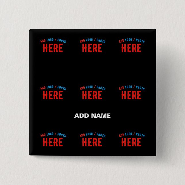 STYLISH MODERN CUSTOMIZABLE BLACK VERIFIED BRANDED 15 CM SQUARE BADGE (Front)