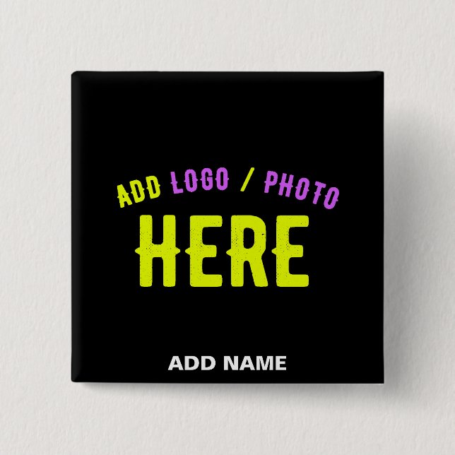 STYLISH MODERN CUSTOMIZABLE BLACK VERIFIED BRANDED 15 CM SQUARE BADGE (Front)