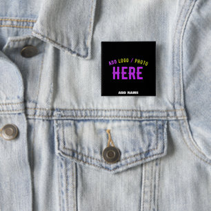 STYLISH MODERN CUSTOMIZABLE BLACK VERIFIED BRANDED 15 CM SQUARE BADGE