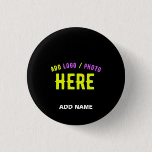 STYLISH MODERN CUSTOMIZABLE BLACK VERIFIED BRANDED 3 CM ROUND BADGE