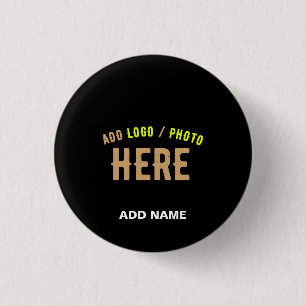 STYLISH MODERN CUSTOMIZABLE BLACK VERIFIED BRANDED 3 CM ROUND BADGE