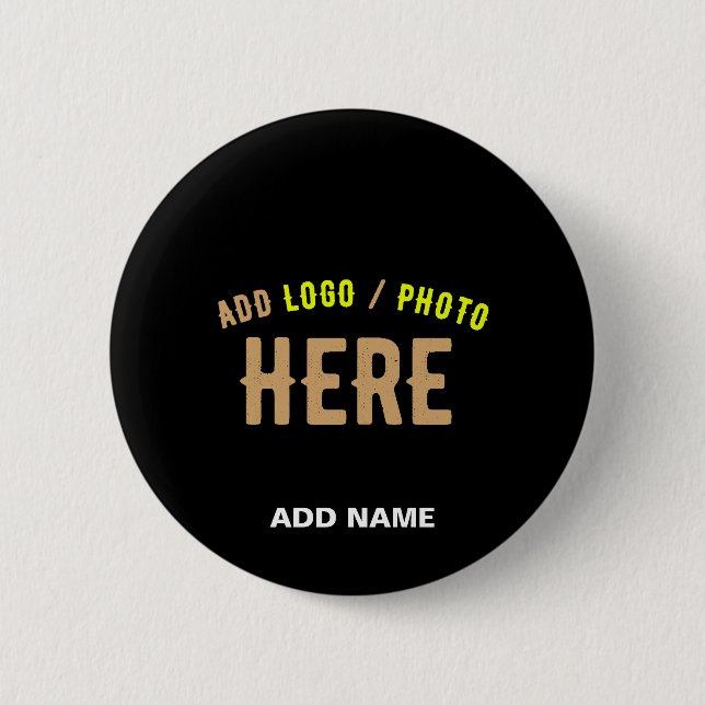 STYLISH MODERN CUSTOMIZABLE BLACK VERIFIED BRANDED 6 CM ROUND BADGE (Front)