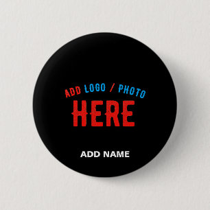 STYLISH MODERN CUSTOMIZABLE BLACK VERIFIED BRANDED 6 CM ROUND BADGE