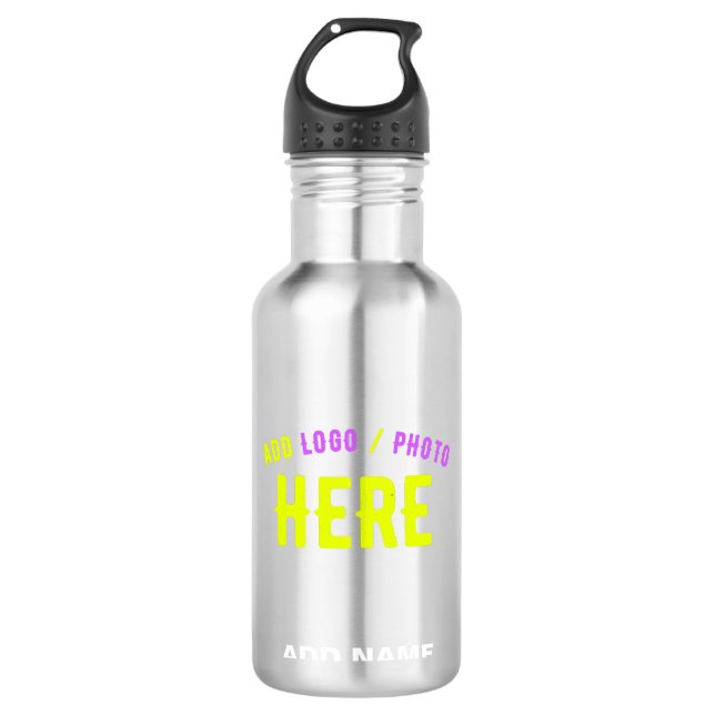 STYLISH MODERN CUSTOMIZABLE BLACK VERIFIED BRANDED 710 ML WATER BOTTLE (Front)