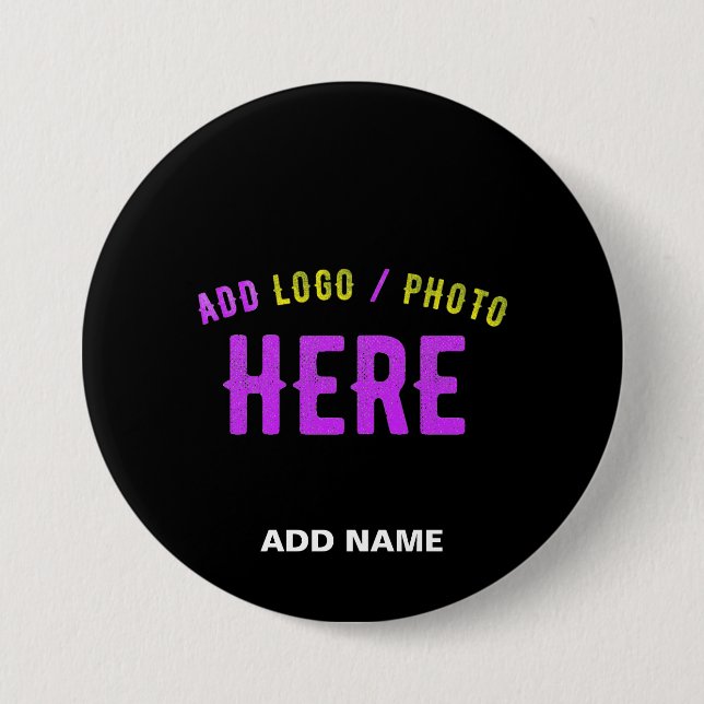 STYLISH MODERN CUSTOMIZABLE BLACK VERIFIED BRANDED 7.5 CM ROUND BADGE (Front)