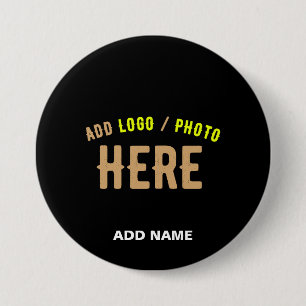 STYLISH MODERN CUSTOMIZABLE BLACK VERIFIED BRANDED 7.5 CM ROUND BADGE