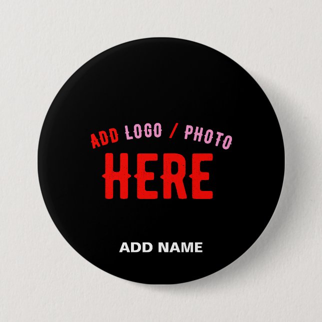 STYLISH MODERN CUSTOMIZABLE BLACK VERIFIED BRANDED 7.5 CM ROUND BADGE (Front)