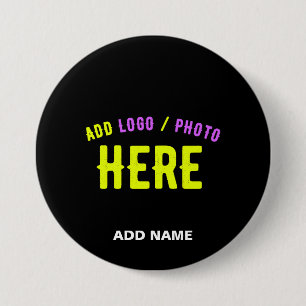 STYLISH MODERN CUSTOMIZABLE BLACK VERIFIED BRANDED 7.5 CM ROUND BADGE
