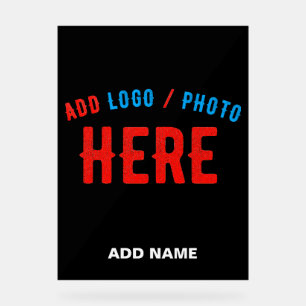 STYLISH MODERN CUSTOMIZABLE BLACK VERIFIED BRANDED ACRYLIC SIGN