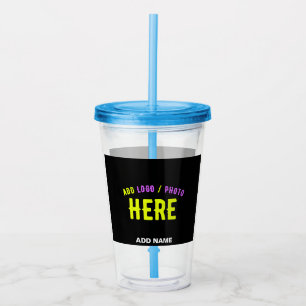 STYLISH MODERN CUSTOMIZABLE BLACK VERIFIED BRANDED ACRYLIC TUMBLER