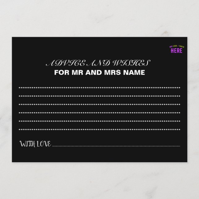 STYLISH MODERN CUSTOMIZABLE BLACK VERIFIED BRANDED ADVICE CARD (Front)