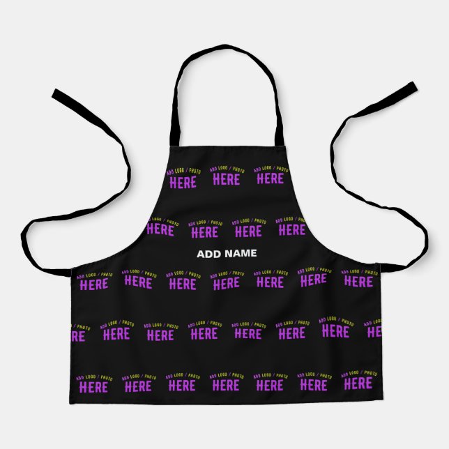 STYLISH MODERN CUSTOMIZABLE BLACK VERIFIED BRANDED APRON (Front)