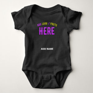 STYLISH MODERN CUSTOMIZABLE BLACK VERIFIED BRANDED BABY BODYSUIT