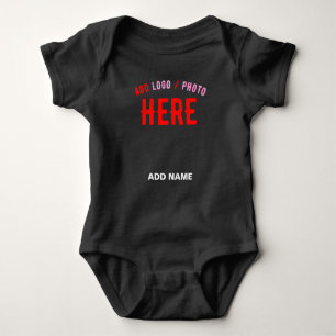 STYLISH MODERN CUSTOMIZABLE BLACK VERIFIED BRANDED BABY BODYSUIT
