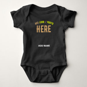 STYLISH MODERN CUSTOMIZABLE BLACK VERIFIED BRANDED BABY BODYSUIT
