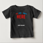 STYLISH MODERN CUSTOMIZABLE BLACK VERIFIED BRANDED BABY T-Shirt<br><div class="desc">THIS IS A DESIGN FITTING FOR EVERYONE.YOU CAN CHANGE, RESIZE OR ADD LOGO, PHOTO, TEXT AND COLOURS THE WAY YOU LIKE.THANK YOU.</div>