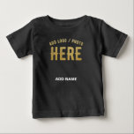 STYLISH MODERN CUSTOMIZABLE BLACK VERIFIED BRANDED BABY T-Shirt<br><div class="desc">THIS IS A DESIGN FITTING FOR EVERYONE.YOU CAN CHANGE, RESIZE OR ADD LOGO, PHOTO, TEXT AND COLOURS THE WAY YOU LIKE.THANK YOU.</div>