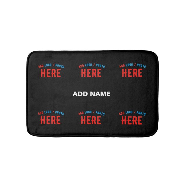 STYLISH MODERN CUSTOMIZABLE BLACK VERIFIED BRANDED BATH MAT (Front)