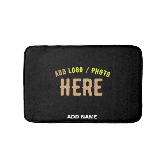 STYLISH MODERN CUSTOMIZABLE BLACK VERIFIED BRANDED BATH MAT (Front)