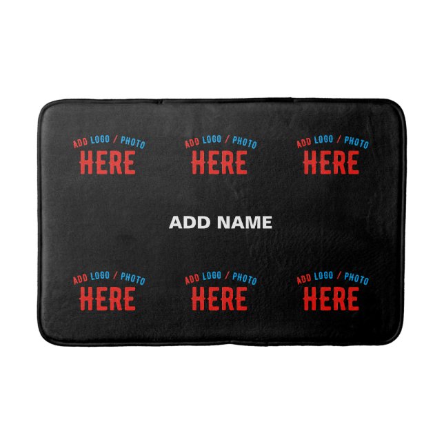 STYLISH MODERN CUSTOMIZABLE BLACK VERIFIED BRANDED BATH MAT (Front)