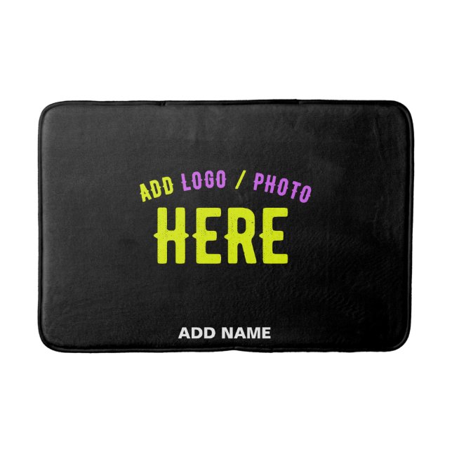 STYLISH MODERN CUSTOMIZABLE BLACK VERIFIED BRANDED BATH MAT (Front)