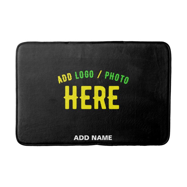 STYLISH MODERN CUSTOMIZABLE BLACK VERIFIED BRANDED BATH MAT (Front)
