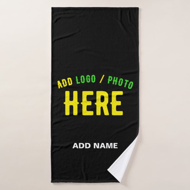 STYLISH MODERN CUSTOMIZABLE BLACK VERIFIED BRANDED BATH TOWEL (Bath Towel)