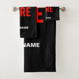 STYLISH MODERN CUSTOMIZABLE BLACK VERIFIED BRANDED BATH TOWEL SET