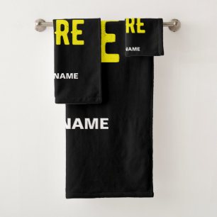 STYLISH MODERN CUSTOMIZABLE BLACK VERIFIED BRANDED BATH TOWEL SET