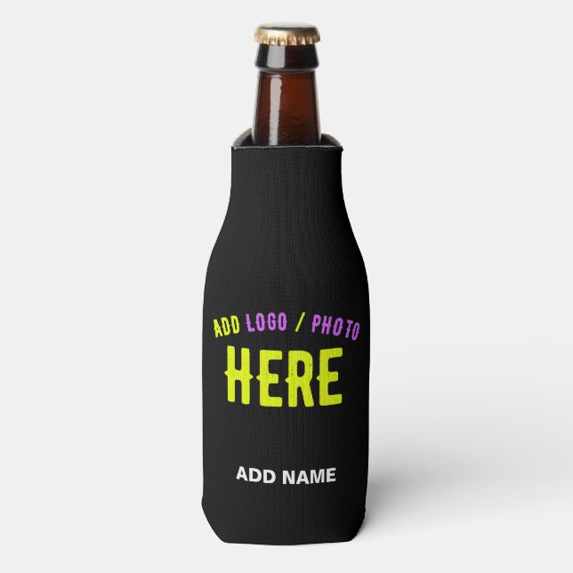 STYLISH MODERN CUSTOMIZABLE BLACK VERIFIED BRANDED BOTTLE COOLER (Bottle Front)