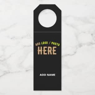 STYLISH MODERN CUSTOMIZABLE BLACK VERIFIED BRANDED BOTTLE TAG