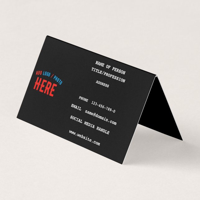 STYLISH MODERN CUSTOMIZABLE BLACK VERIFIED BRANDED BUSINESS CARD (Front)