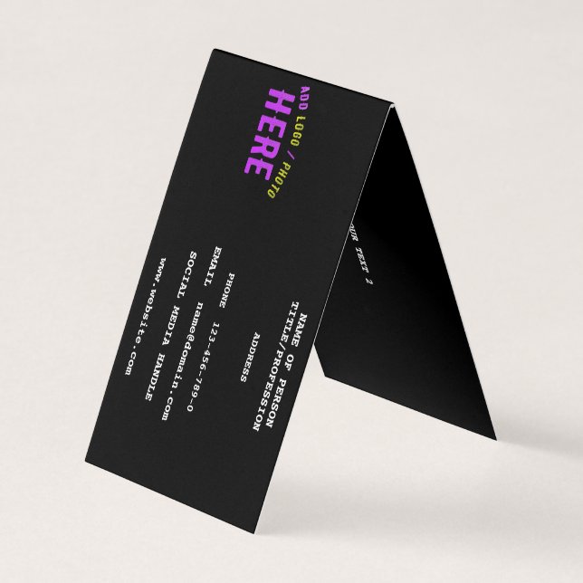 STYLISH MODERN CUSTOMIZABLE BLACK VERIFIED BRANDED BUSINESS CARD (Front)